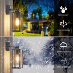 K-Bright 2er Set Aussenwandleuchte mit Bewegungsmelder – E27 Anthrazit Vintage für Terrasse & Hof – Bild 5