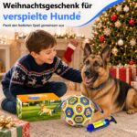 Vivifying Hundefussball 20 cm mit Griffen – Strapazierfähiger Spielball inkl. Pumpe – Bild 5