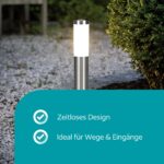 EGLO Helsinki LED Aussenllampe – Pollerleuchte Edelstahl IP65 für sichere Wege – Bild 3