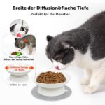YIQOGAME Katzennapf-Set 2er erhöhte Keramiknäpfe mit Anti-Rutsch-Matte – Bild 3