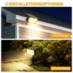 Ollny 4er Set Solarstrahler 60 LEDs Warmweiss – IP65 Gartenleuchten mit 3 Modi & Dusk-to-Dawn – Bild 3