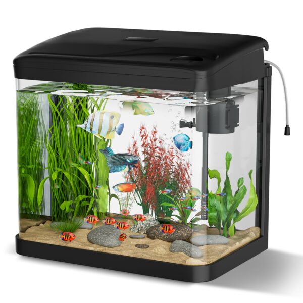 GuKKK 6L Nano Aquarium Komplettset mit LED & Filter – Einsteiger-Aquarium für Anfänger