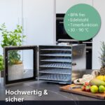 VITA5 Nobel S Dörrautomat Edelstahl 6 Etagen – 400W Dörrgerät mit LED Timer & Temperatursteuerung – Bild 6