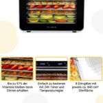 KLAMER Premium Dörrautomat XL 700W – Professionelles Dörrgerät mit 8 Edelstahl-Fächern – Bild 6