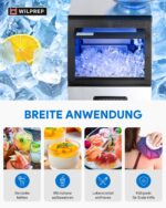 Wilprep Kommerzielle Eiswürfelmaschine 73kg/24h – Edelstahl Eismaker für Gastronomie – Bild 2