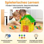 Smart-Planet Steckblumen 400er Set – Montessori Motorikspielzeug ab 3 Jahren – Bild 4