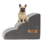 ROMROL Hundetreppe 3 Stufen – Gelenkschonende Haustiertreppe mit Memory-Schaum & rutschfestem Boden – Bild 2