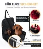 HELDENWERK® Hundeautositz extra stabil mit 5 Gurten – Kratzfest & wasserfest für Rück- & Vordersitz – Bild 5