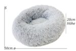 Borcelle Natural Donut-Hundebett Ø 50 cm mit Plüsch & Haarentfernerbürste – Wärmespeicherndes Katzenbett – Bild 2