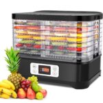 Nictemaw Dörrautomat 400 W mit 8 Tabletts – Temperaturregler 35–70°C für Obst, Gemüse & Fleisch