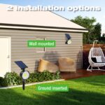 nipify Solar Strahler 4er Set mit 53 LED – IP65 Gartenleuchten mit 3 Helligkeitsstufen – Bild 5