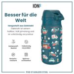 ion8 Kinder Trinkflasche 400ml Edelstahl – Auslaufsicher mit Einhandöffnung – Bild 5