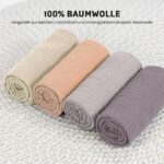 IKWOLETI Mulltücher Baby 6er-Set 60x60cm – Baumwoll-Musselin Spucktücher für Neugeborene – Bild 3
