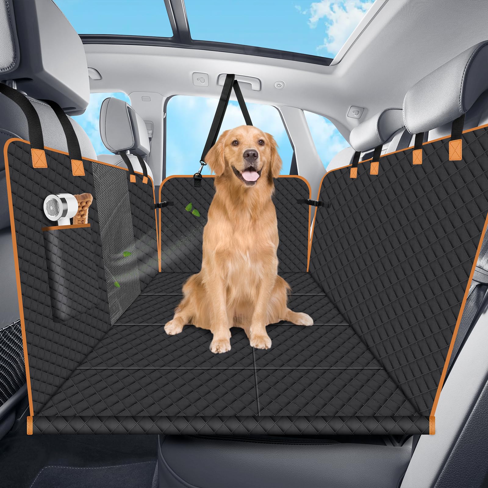 Lekespring Hundedecke Auto Rückbank 130x65cm – Wasserdicht mit Festem Boden für SUVs