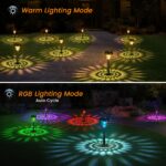 FOMYHEARD 8er Set Solarleuchten Garten – Warmweiss & RGB Farbwechsel, IP65 Wasserdicht – Bild 3