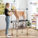 PawHut Hundepflegetisch höhenverstellbar 20-80 cm – Trimmtisch bis 100 kg mit Unterkorb – Bild 2