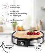 Cloer 6630 Crêpes-Maker 30 cm – Antihaftplatte mit Temperaturkontrolle & Zubehör – Bild 2