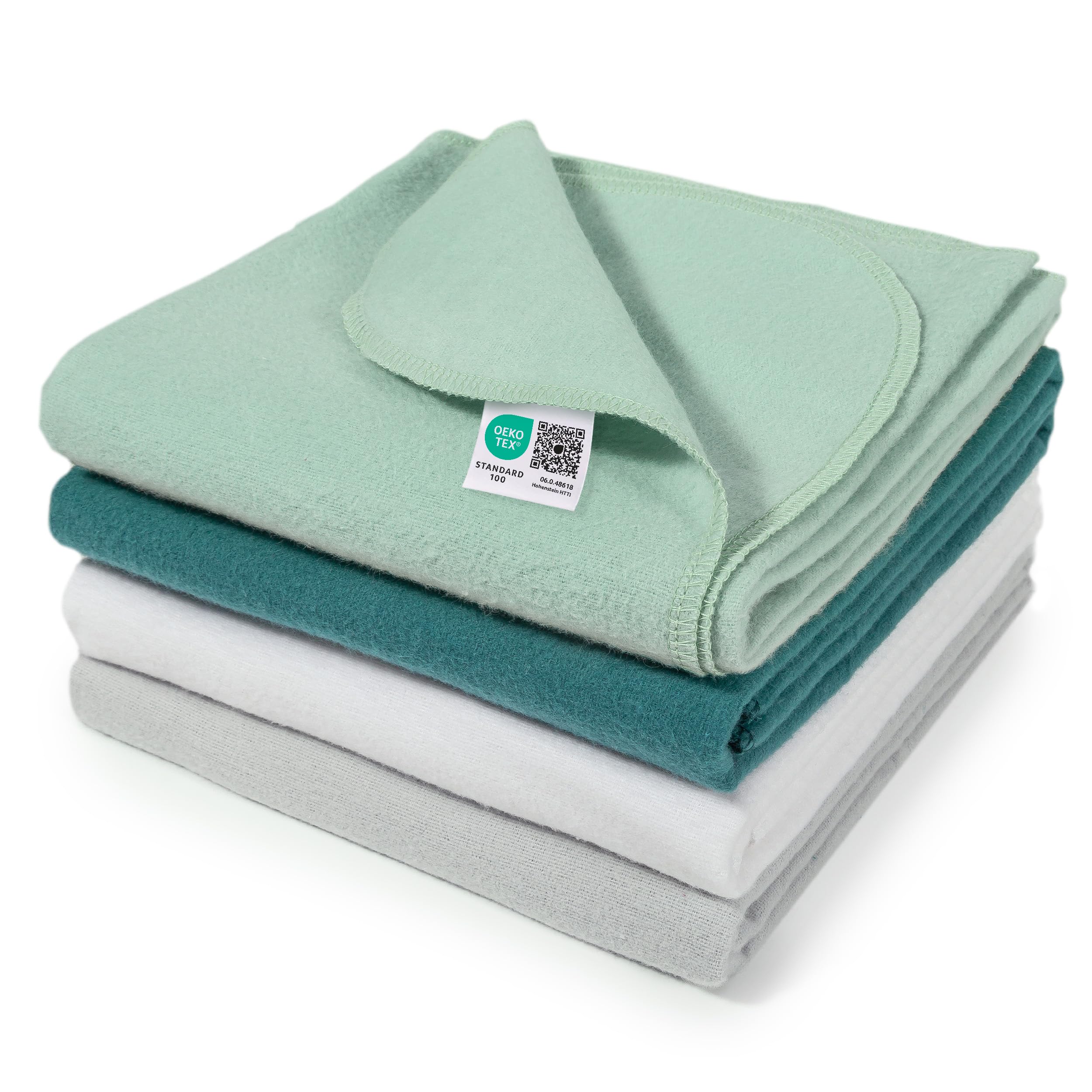 MAKIAN Moltontücher 4er Set 80x80 cm – Premium Flanellwindeln aus Bio-Baumwolle für Babys