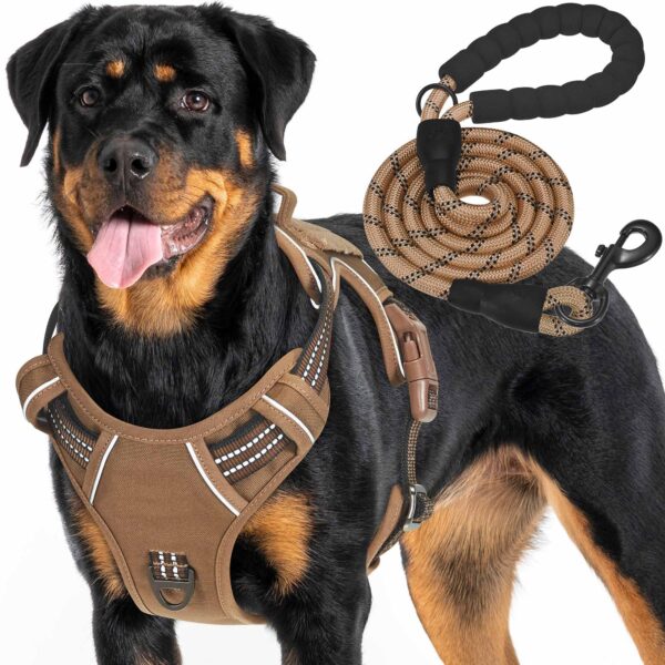 Haapaw Taktisches Hundegeschirr für grosse Hunde – No-Pull Geschirr mit Molle-System