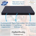 MyBestBuddy Hundekissen 70x50 cm mit 3 cm Vollschaum – orthopädisches Hundebett Größe M – Bild 2