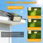 Ollny 4er Set Solarstrahler 60 LEDs Warmweiss – IP65 Gartenleuchten mit 3 Modi & Dusk-to-Dawn – Bild 4