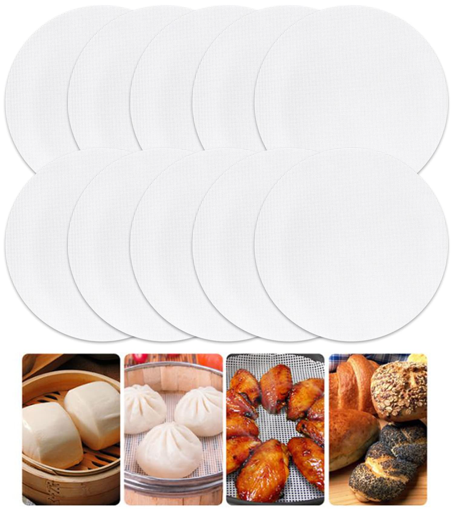 10er Set runde Silikon-Dörrmatten Ø 25 cm – Antihaftbeschichtet für Dampfgarer & Obsttrockner