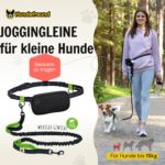 Hundefreund Joggingleine für kleine Hunde bis 15 kg – Freihandleine mit Bauchgurt – Bild 2