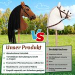 Charmofun Hobby Horse A3 Steckenpferd mit Plüschhalfter – Verstellbar für Kinder – Bild 4