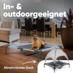 Deuline Hundeliege L mit abnehmbarem Dach – Erhöhtes Outdoor-Hundebett für Garten & Reisen – Bild 5