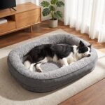 Pawk Orthopädisches Hundebett 89x63cm Mittelgrosse Hunde – Memory Foam mit 360° Nackenrolle