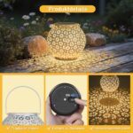 JOYCREATOR Vintage Solar Laterne Gross – IP65 Wasserdicht mit Pflaumenblüte für Garten – Bild 8