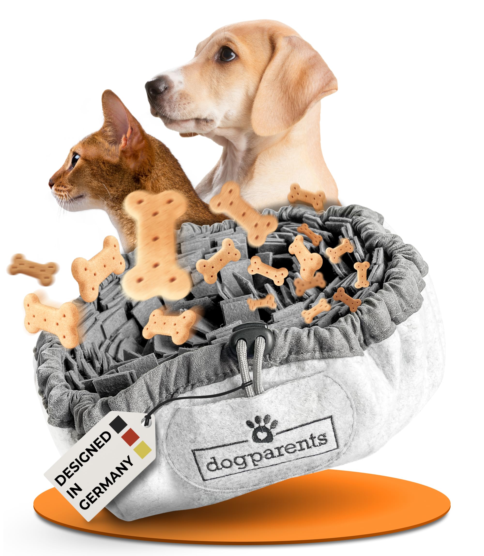 DOGPARENTS® Schnüffelteppich für Hunde – Intelligenzspielzeug mit Silikonnoppen, 26–48 cm