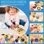 Pmgud Montessori Busy Board aus Holz – Sensorisches Lernspielzeug für Kinder ab 1 Jahr – Bild 2