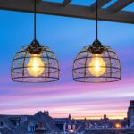 FabStyl 2er Set Boho LED Hängelampe mit Fernbedienung – Batteriebetrieb für Aussen & Innen