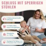 mineto Tragbare Sitzerhöhung – Klappbarer Kinderhochstuhl für Zuhause & Reisen – Bild 2