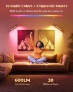 FULNIX Wandleuchte Holz mit 7500mAh Akku – Kabellose LED-Leuchte mit Fernbedienung & 360° Drehung – Bild 2