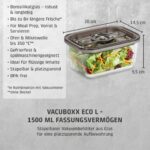 Caso VacuBoxx Eco L – 1500 ml Vakuum-Frischebehälter mit Glasgefäss für längere Haltbarkeit – Bild 2