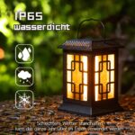 Zoeger Solar Laterne Gross mit Flammeneffekt – 2er Set Solarleuchte für Garten & Terrasse – Bild 4