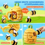 JoyCat Bienenstock Sensorikspielzeug mit 5 Bienen – Montessori Motorikspielzeug ab 6 Monaten – Bild 4