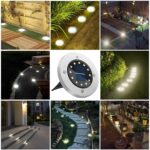 Nurkoo 12er Set Solar Bodenleuchten mit 12 LEDs – Warmweiss Gartenbeleuchtung für Aussen – Bild 4