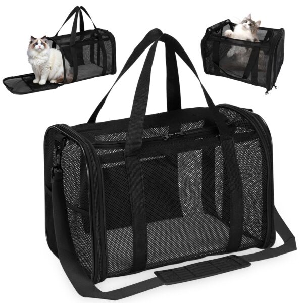 Vasmeiy Katzentransporttasche Faltbar – Tragetasche für Katzen & Hunde bis 6 kg