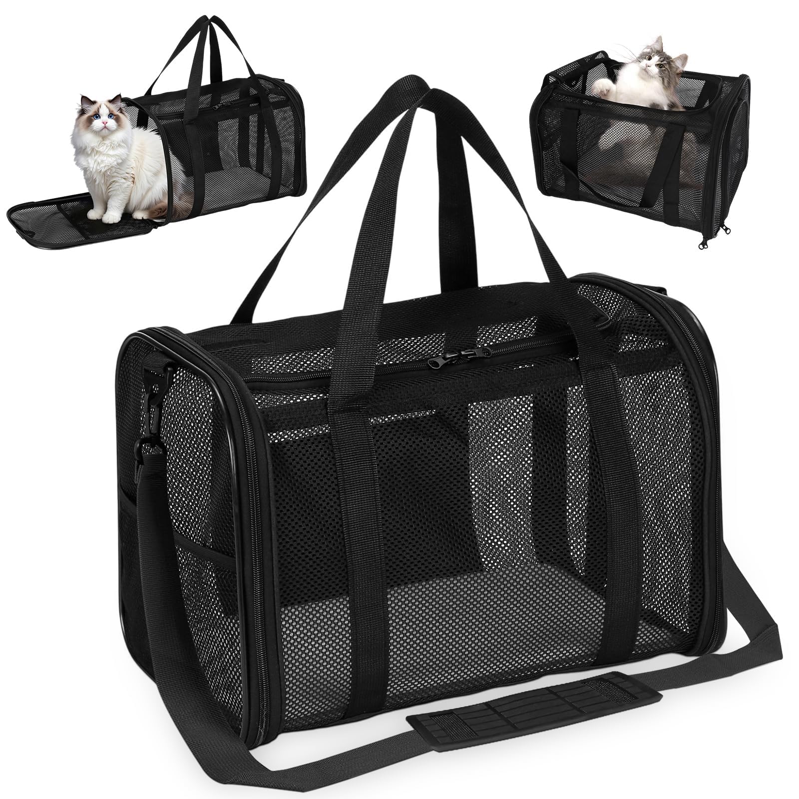 Vasmeiy Katzentransporttasche Faltbar – Tragetasche für Katzen & Hunde bis 6 kg