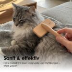 LucyBalu FURRY Slickerbürste – Katzenbürste mit Buchenholzgriff für optimale Fellpflege – Bild 5