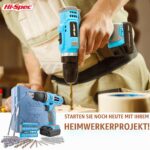 Hi-Spec 50-tlg. Akkubohrset 12V – Komplett-Set mit Holz-, Metall- & Steinbohrern – Bild 5