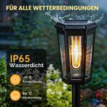 DOMOR Solarleuchten 4er Set – IP65 Gartenbeleuchtung mit Warmweiss & Automatik – Bild 5