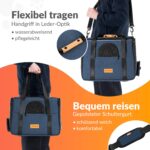 CADOCA® Katzentransportbox Faltbar bis 20kg – Atmungsaktiv mit Schultergurt & Regenschutz – Bild 5