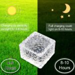 MEDOYOH 4er-Set Solar Pflastersteine Warmweiss – LED Wegbeleuchtung mit Lichtsensor für Garten – Bild 3