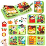 Zaxiva Busy Board 20-in-1 Montessori Quiet Book – Filz Bauernhof für Kinder ab 1 Jahr