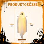 Sunwuun LED Halloween Geist 130–260 cm höhenverstellbar – Ferngesteuerte Outdoor Dekoration – Bild 2