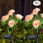SYAKZK Solarleuchten Dahlie 2er-Set – Warmweisse Gartenbeleuchtung IP65 wetterfest – Bild 8